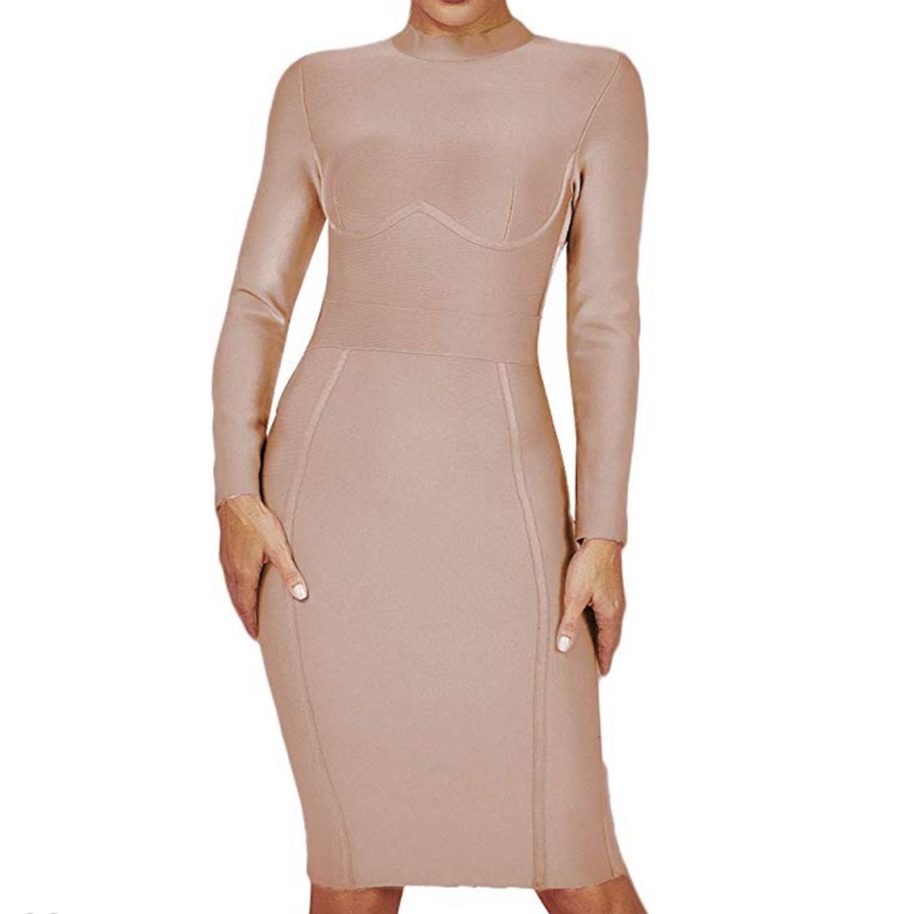 Long-Sleeve Bandage Dress